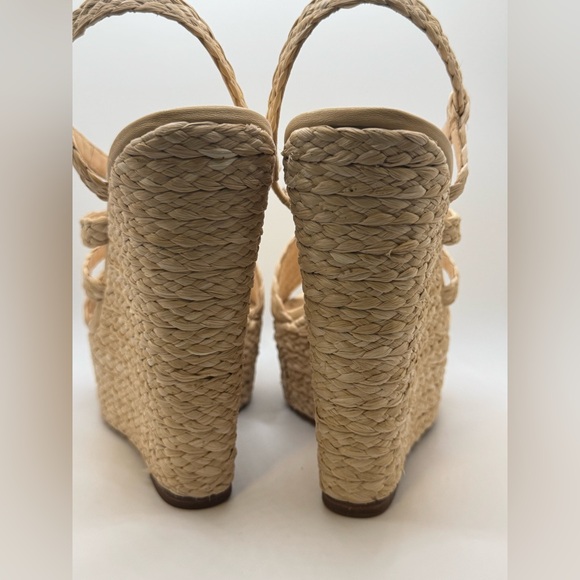 Alice + Olivia Tan Woven Wedge Sandals - Picture 3 of 8